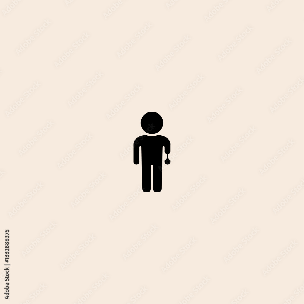 Prosthesis icon flat vector design. Prosthesis icon flat vector design.