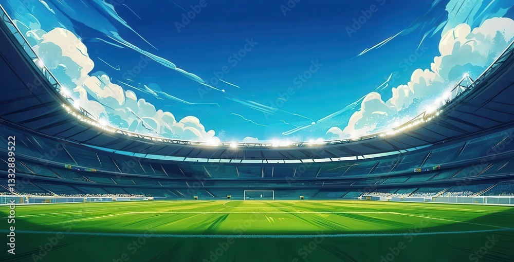 Vector graphic representing a lively sports atmosphere.