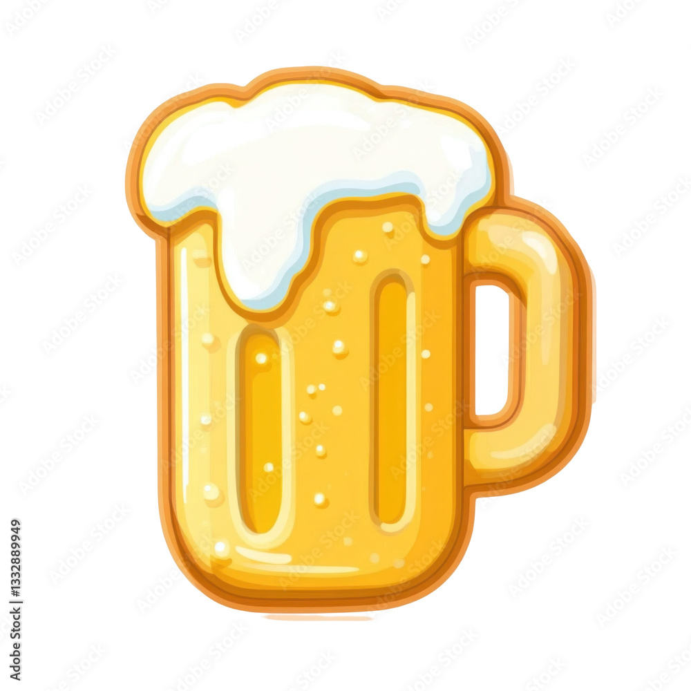 glass of beer with foam flat design illustration glass of beer with foam flat design illustration