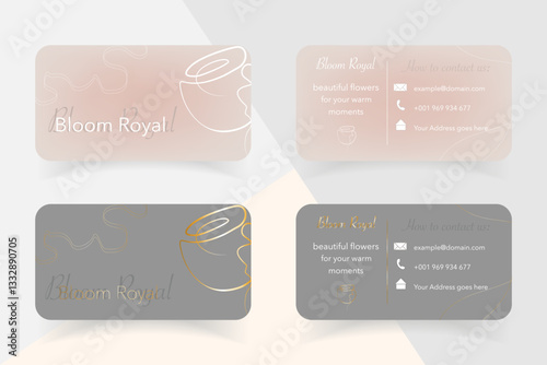 Bloom Royal. Modern business Card Template Design. Visiting Card Design, Creative Business Card Design.