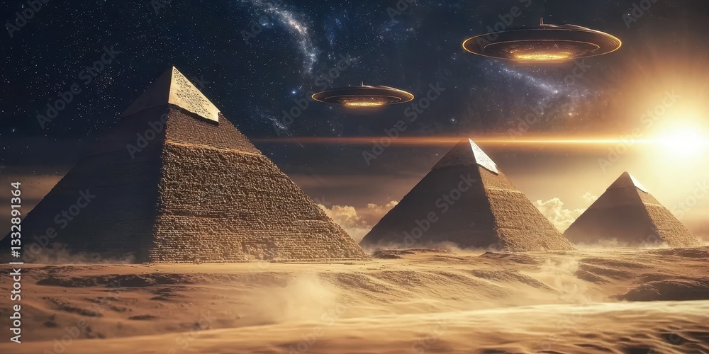 Mysterious encounter: UFOs over Egyptian pyramids