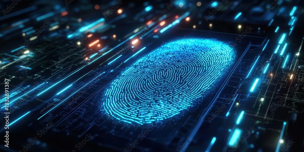 Innovative neon backgrounds enhance the importance of data security.