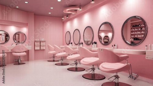 Obraz na płótnie A trendy salon atmosphere that inspires creativity and style. w salonie
