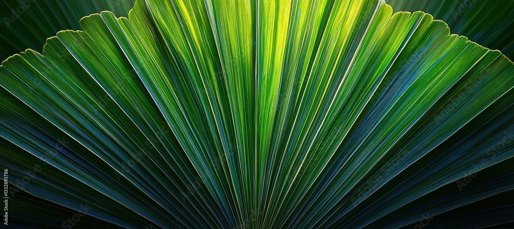 Obraz premium Intricate patterns of a tropical leaf bathed in natural light