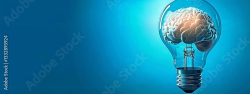 Creativity and brainpower intertwined in a vibrant blue setting.