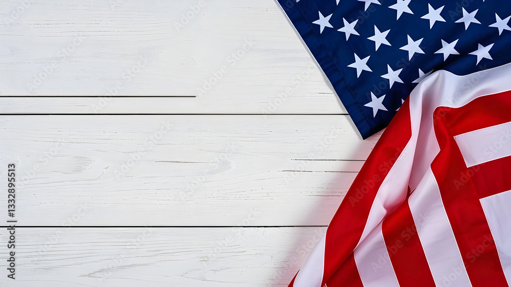 Fototapeta premium Independence Day background an American flag and happy 4th July.