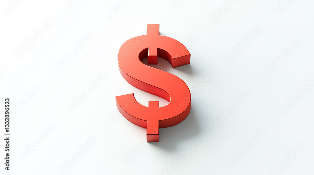 A vivid red dollar sign symbolizes wealth and financial success. This image represents the concept of money, commerce, and economic growth in a minimalist design. A vivid red dollar sign symbolizes wealth and financial success. This image represents the concept of money, commerce, and economic growth in a minimalist design.
