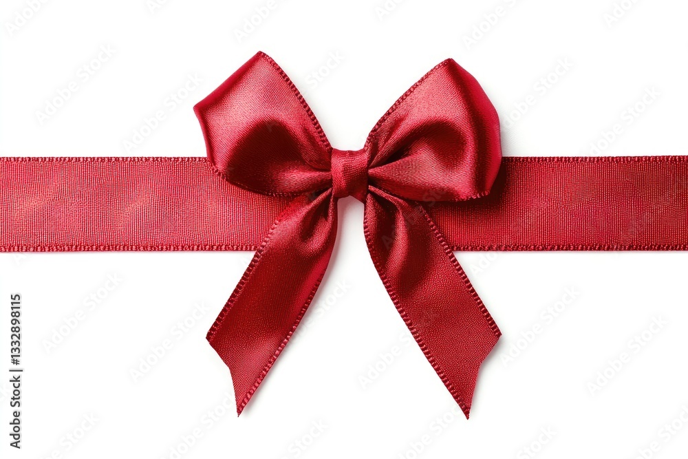Fototapeta premium Red satin ribbon bow