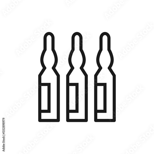 Ampoules, line icon with editable stroke. Simple outline medical ampoule symbol. Vector illustration