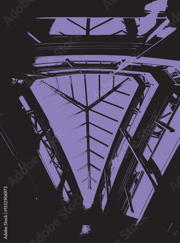 Geometric atrium architecture abstract silhouette
