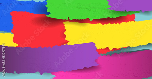 Striped background made from pieces of torn paper