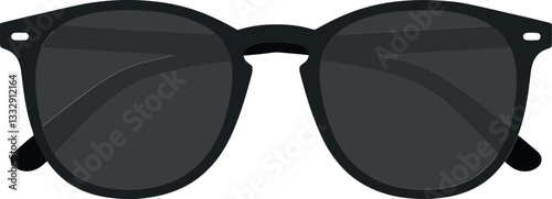 Stylish black sunglasses in a minimalistic design showcasing modern fashion trends in vector illustration