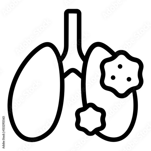 lung cancer icon line