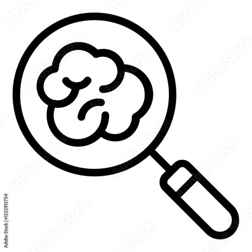 research magnifying glass icon line