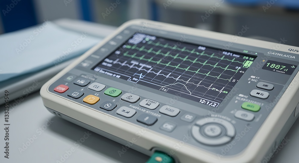 Analyzing Heart Rate Monitor Display with Medical Equipment for Healthcare Monitoring Analyzing Heart Rate Monitor Display with Medical Equipment for Healthcare Monitoring