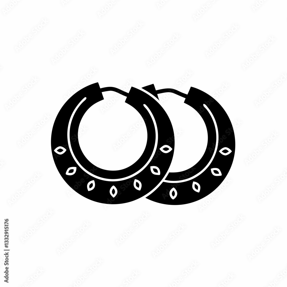 Naklejka premium creative details Hoop Earrings Icon vector illustration 