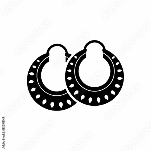 
creative details Hoop Earrings Icon vector illustration 