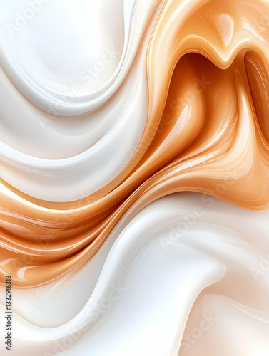 Abstract swirls of creamy textures, blending colors. Possible use Cosmetic product advertisement