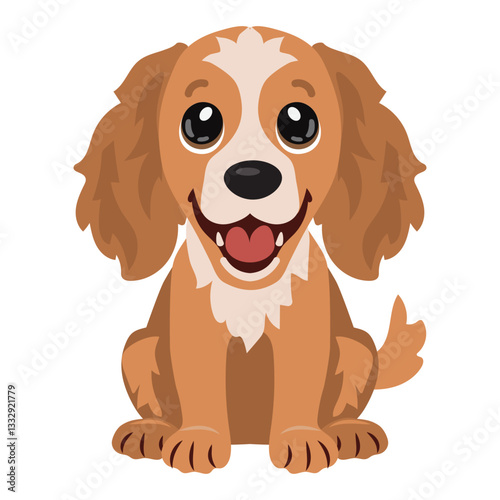 Cute cocker spaniel puppy  dog vector cartoon illustration