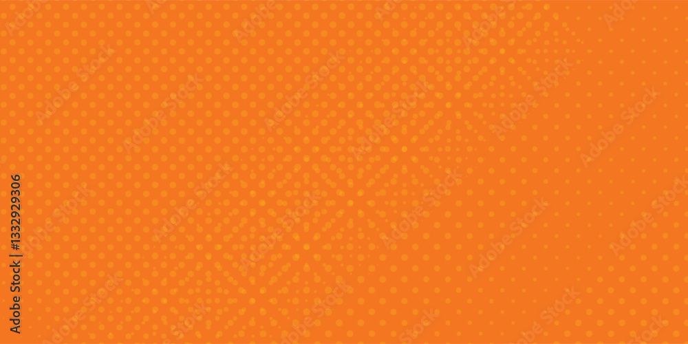 Fototapeta premium Dots halftone orange color pattern gradient texture with technology digital background. Dots pop art comics with summer background arts modern orange