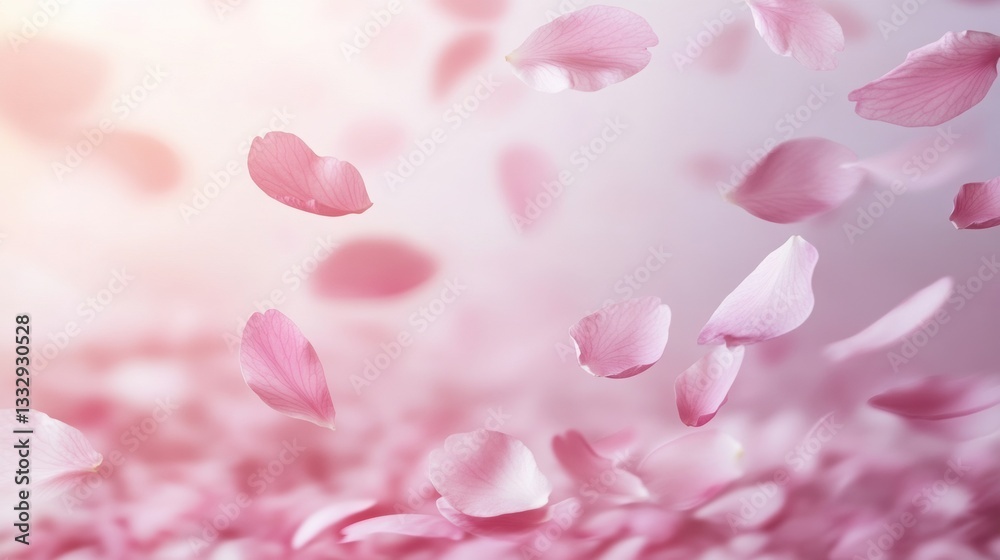 Abstract background with delicate pink petals falling in soft focus. This dreamy floral arrangement creates a gentle, romantic atmosphere with a beautiful bokeh. For a wedding, romantic occasion Abstract background with delicate pink petals falling in soft focus. This dreamy floral arrangement creates a gentle, romantic atmosphere with a beautiful bokeh. For a wedding, romantic occasion