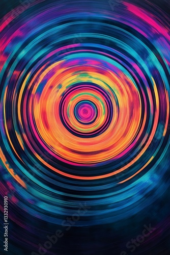 Vivid Neon Concentric Energy Ripples