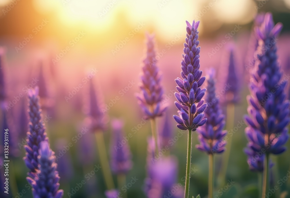 Obraz premium stunning close shot blooming lavender flowers capturing their vibrant purple hues delicate petals breathtaking nature scene, aromatic, beauty, bundle