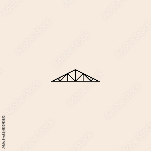 Roof Metal Trusses Constructions icon flat vector design. 