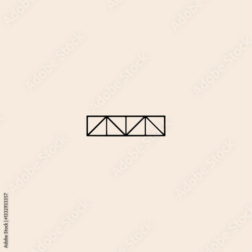 Roof Metal Trusses Constructions icon flat vector design. 