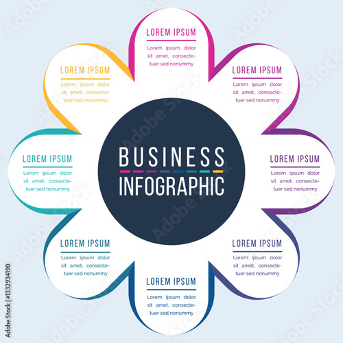Infographic design 8 options information