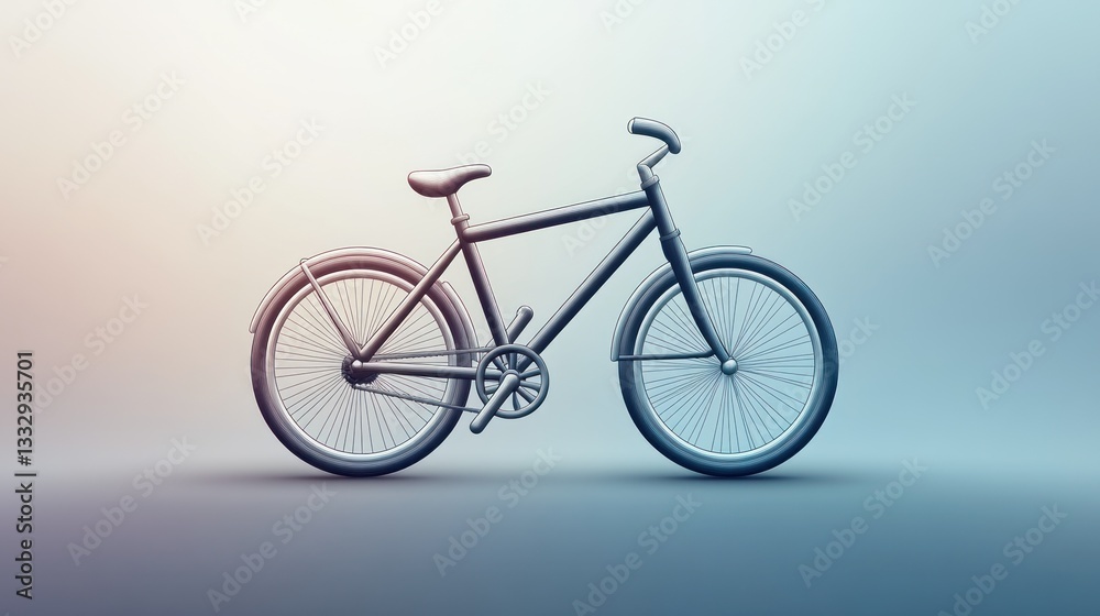 Classic Bicycle Design with Gradient Background for Modern Aesthetics Classic Bicycle Design with Gradient Background for Modern Aesthetics