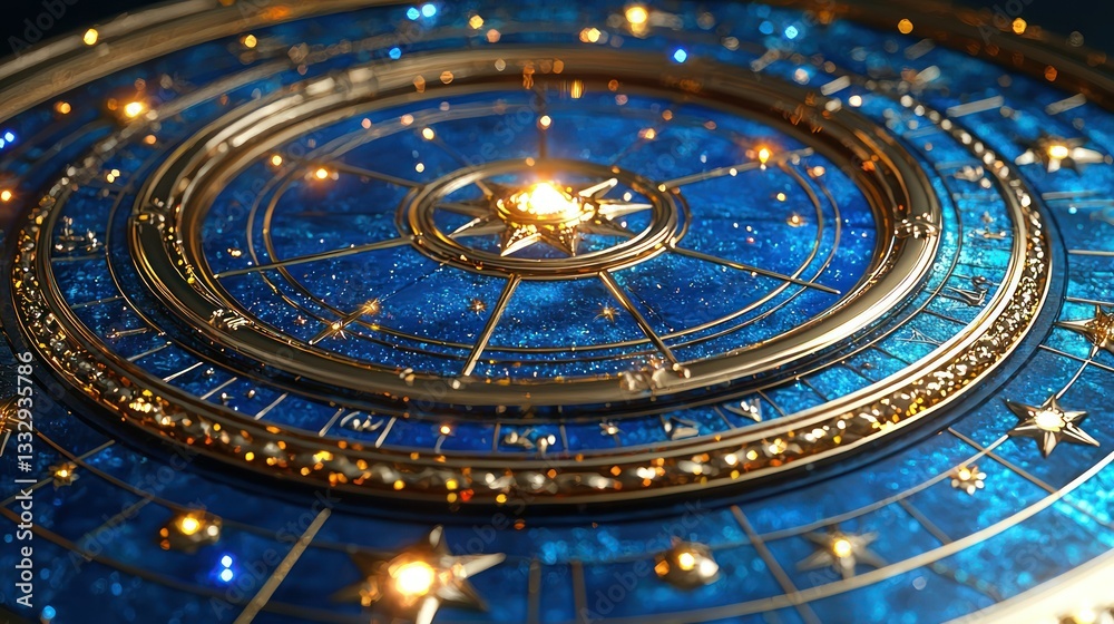 Celestial Orrery: A 3D Render of a Luxurious Astrolabe Celestial Orrery: A 3D Render of a Luxurious Astrolabe