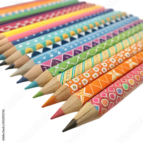 Colorful Pencils: Art Supplies isolated on transparent background