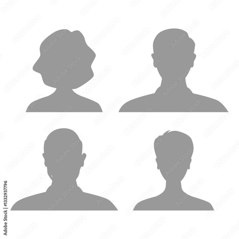 Vector flat illustration. Human icon. Avatar, user profile, human icon, profile picture. Suitable for social media profiles, icons, splash screens and as a template. Business concept. Vector flat illustration. Human icon. Avatar, user profile, human icon, profile picture. Suitable for social media profiles, icons, splash screens and as a template. Business concept.