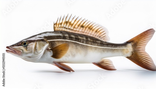topmouth culter fish isolated on white background photo