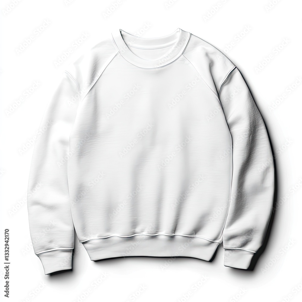 Fototapeta premium Blank white sweatshirt, studio shot, on white background