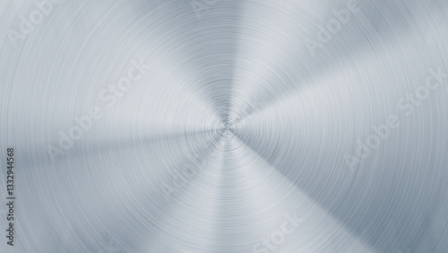 Polished metal plate or blurred circular pattern from turning steel. Blue-gray or silver aluminum as a background cover.