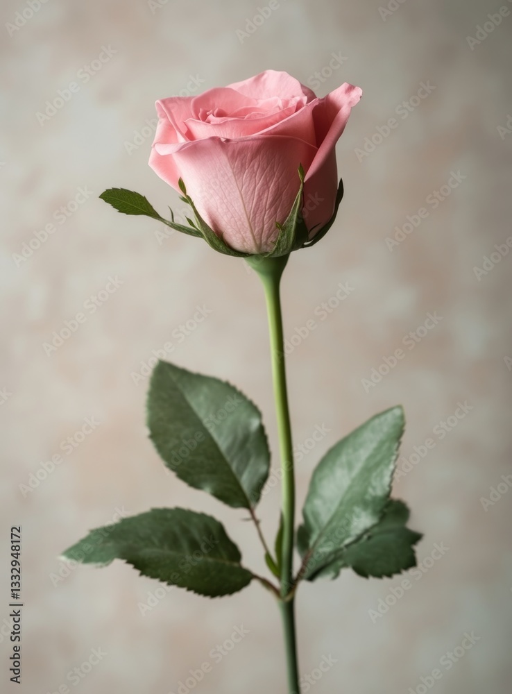 Obraz premium A minimal pink rose wallpaper. Concept of blooming flowers in spring and summer