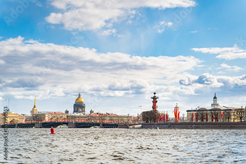 St. Petersburg panoramic view from the Neva River to the of central landmarks