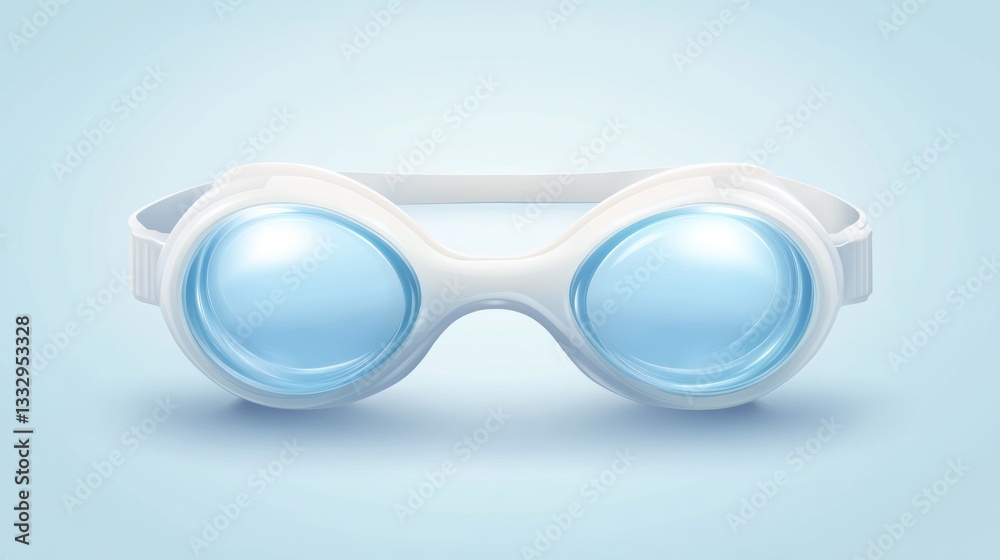 Fototapeta premium Swimming Goggles with Blue Lenses Ideal for Aquatic Sports and Training Featuring Comfortable