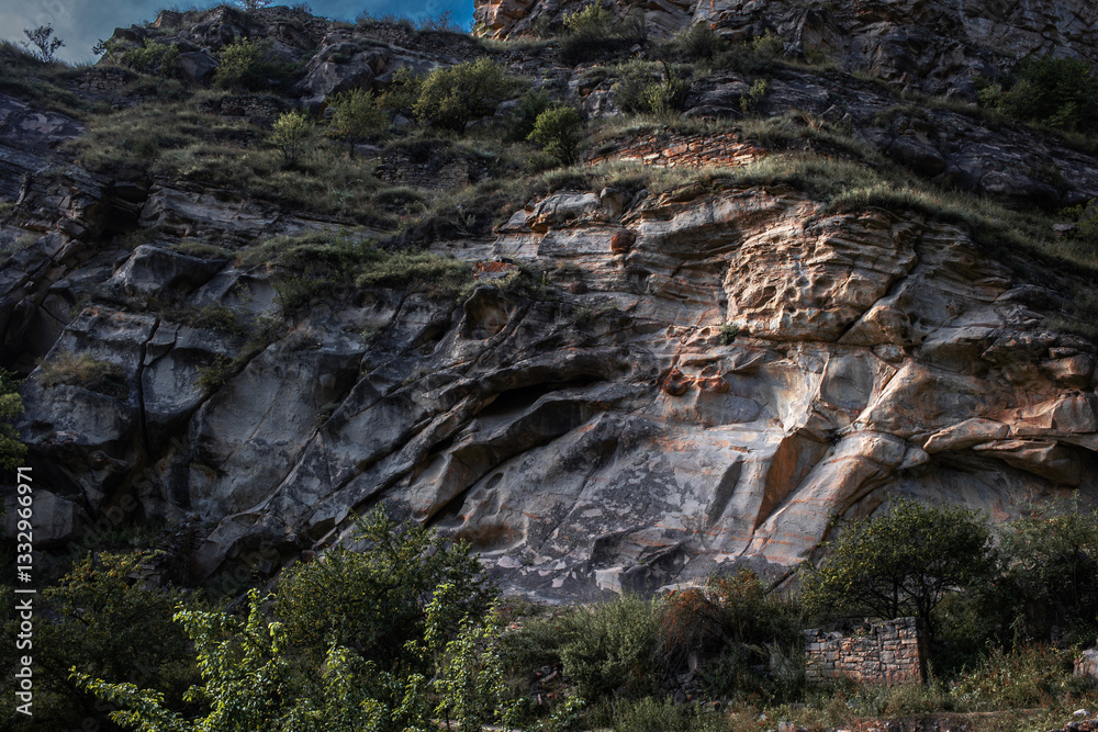 Obraz premium ancient city in the mountains, Republic of Dagestan, Russia. Old Kahib.