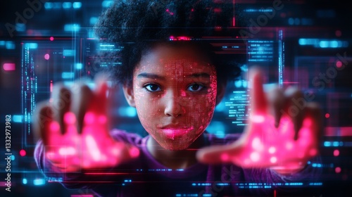 Futuristic mirror uses facial recognition to enhance digital interaction with technology