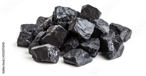 Pile of coal chunks isolated on white background (4)