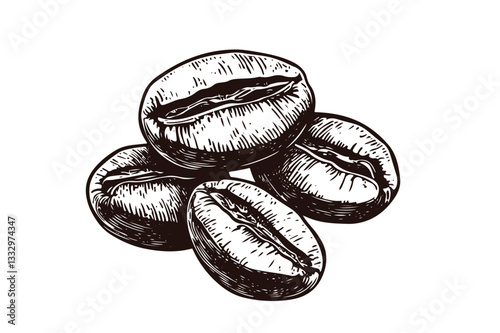 Coffee beans isolated on white