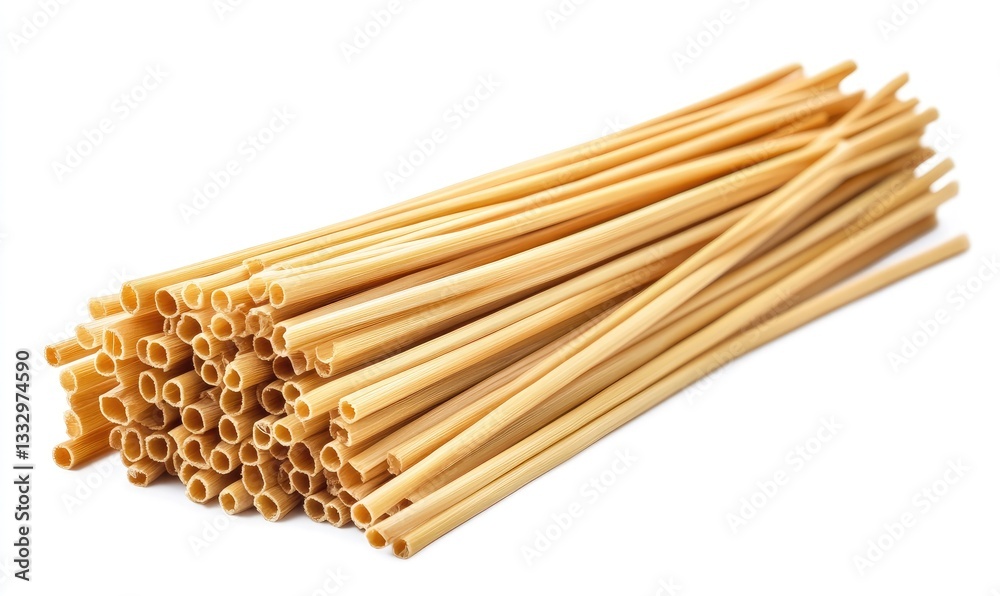 Pasta straws, bundled, studio shot, isolated white background