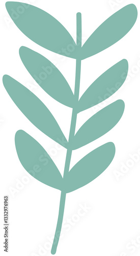 green leaf isolated on white