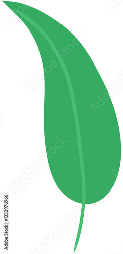 green leaf isolated on white