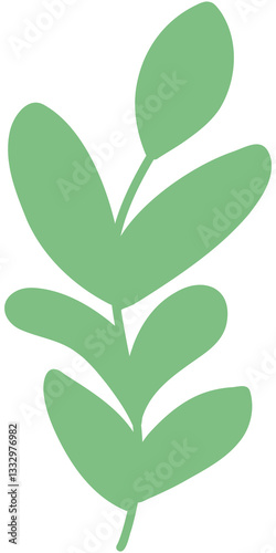 green leaf isolated on white