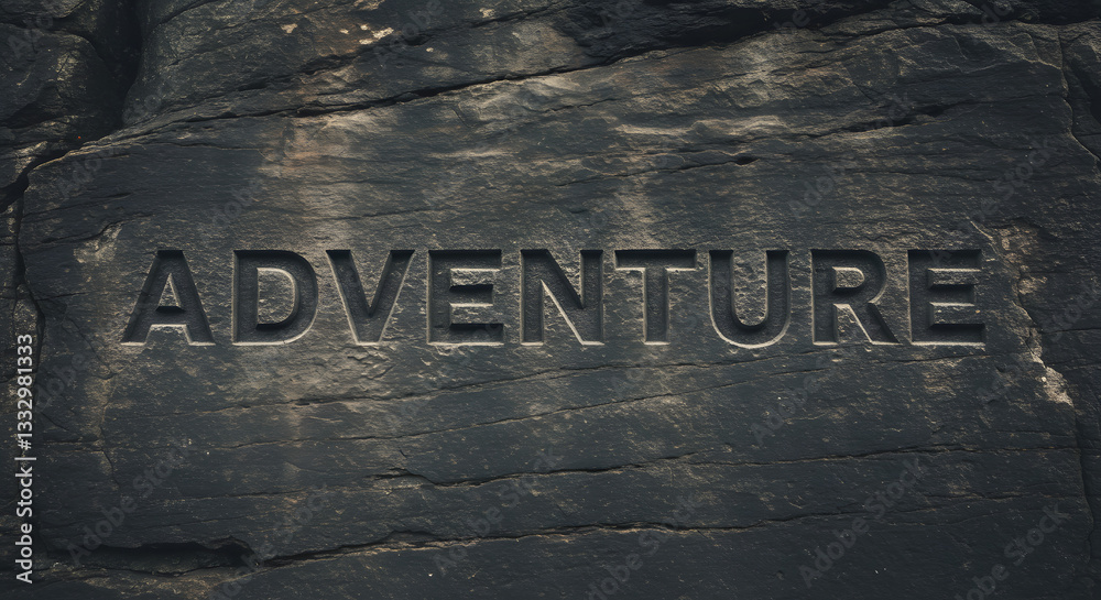 Fototapeta premium Adventure Carved in Stone Rock Texture Background