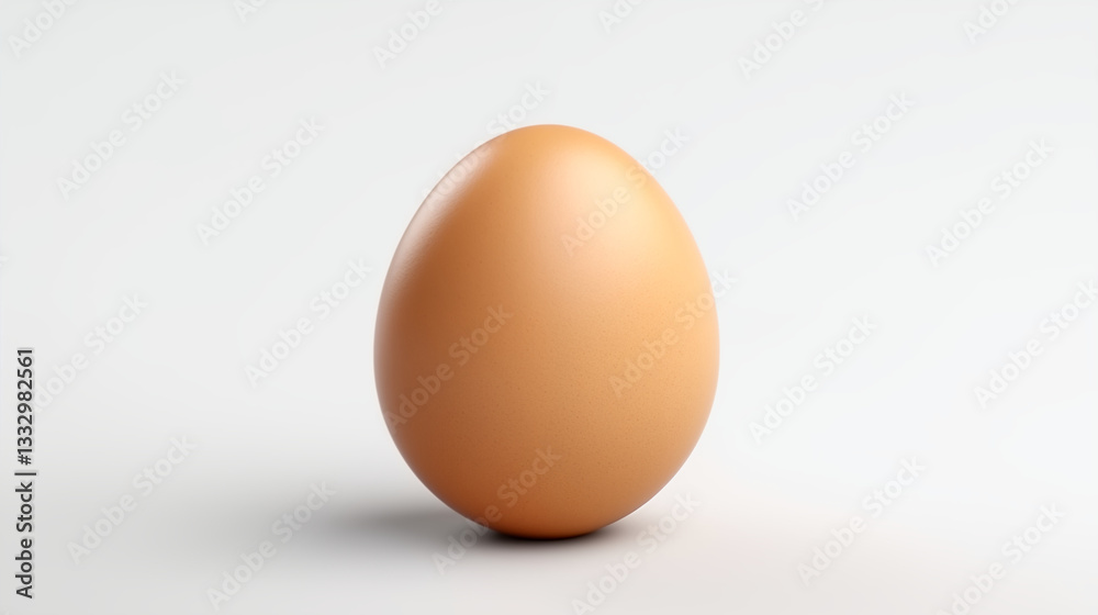 Single Brown Chicken Egg on White Background Single Brown Chicken Egg on White Background